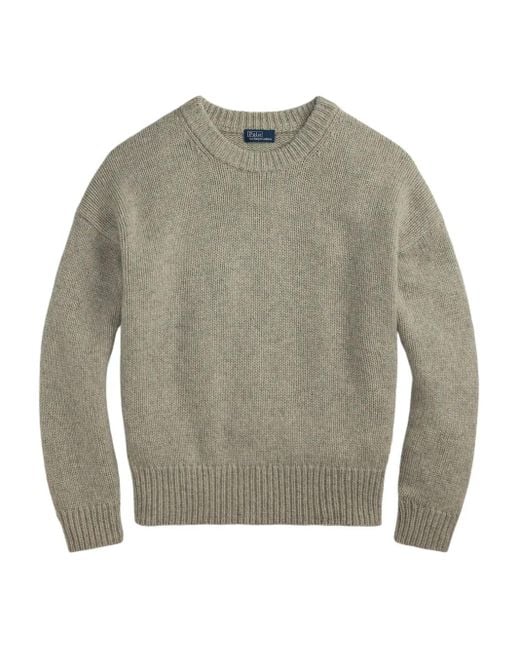 Polo Ralph Lauren Gray Cashmere Crew-Neck Sweater