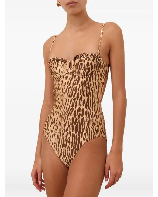 Zimmermann Natural Leopard-Print Swimsuit