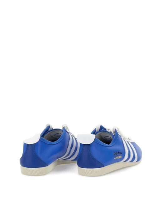 Adidas Blue Japan Leather Three-Stripe Sneakers