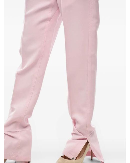 Setchu Pink Button-Hem Tailored Trousers