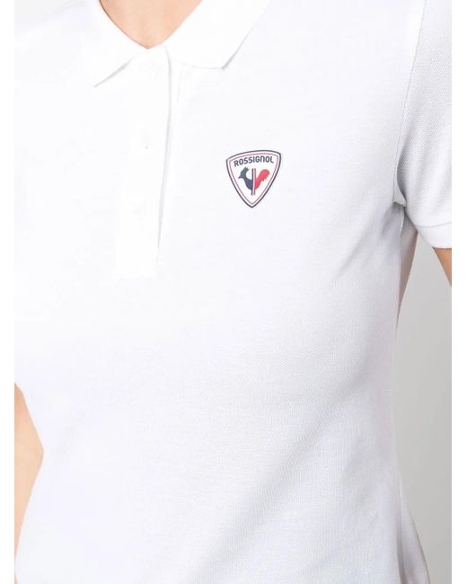 Rossignol White Logo-Applique Polo Shirt