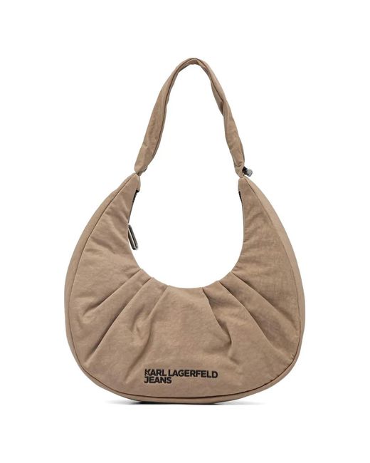 Karl Lagerfeld White Gathered Shoulder Bag