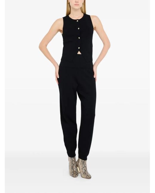 Liu Jo Black Waist-Banded Straight Trousers