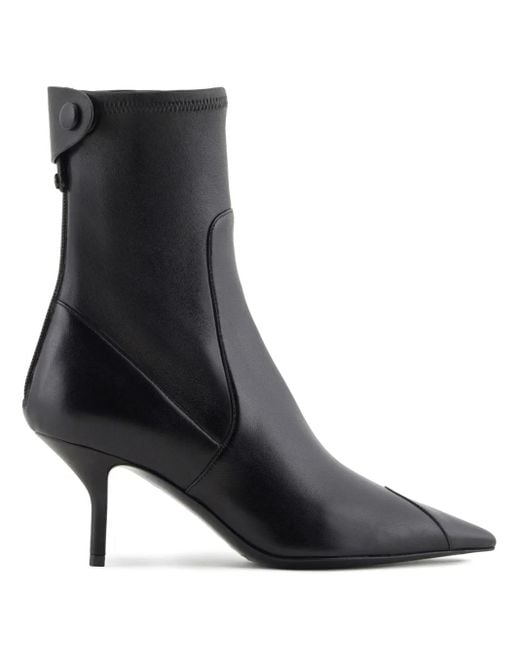 Giorgio Armani Black 55Mm Leather Ankle Boots