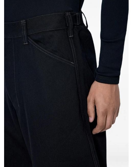 Lemaire Black Stitched-Seam Wide-Leg Trousers for men