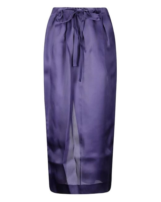 Khaite Purple Chenton Skirt