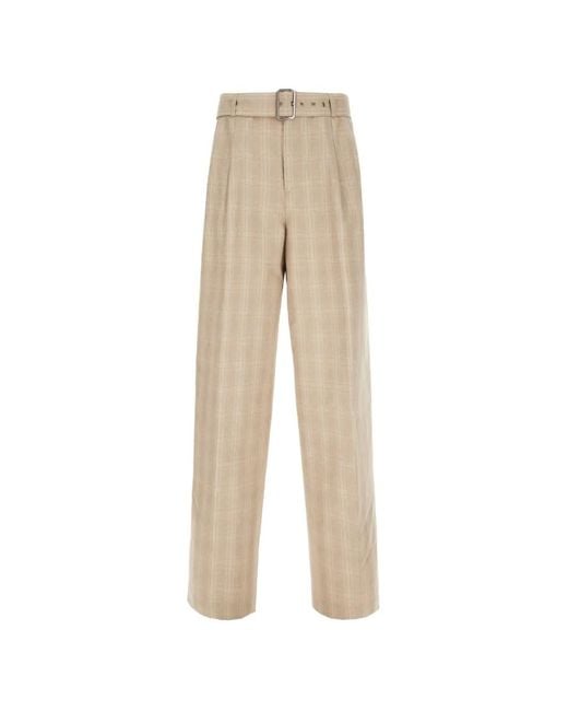 Iceberg Natural Belted Check-Pattern Trousers