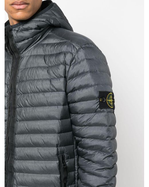 Stone Island Black Compass-patch Padded Jacket for men