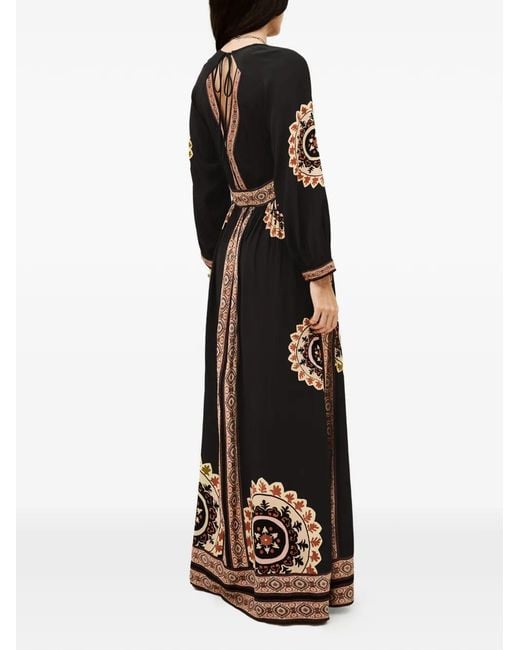 Ba&sh Black Robe Imprimée Vera À Col V