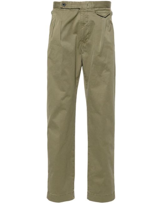 Incotex Green Tapered-leg Twill Chino Trousers for men
