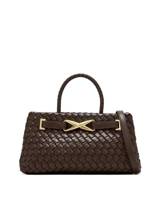 JW PEI Brown Woven Leather Tote Bag