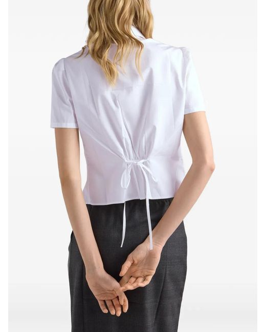 Prada White Flared Button Shirt