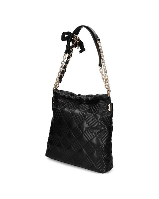 Love Moschino Black Quilted Chain-Strap Tote Bag