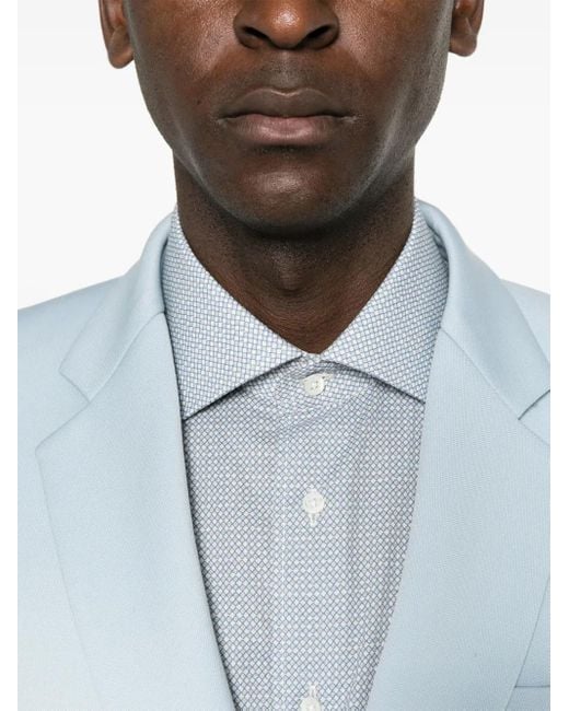 Corneliani Gray Geometric-Pattern Shirt for men