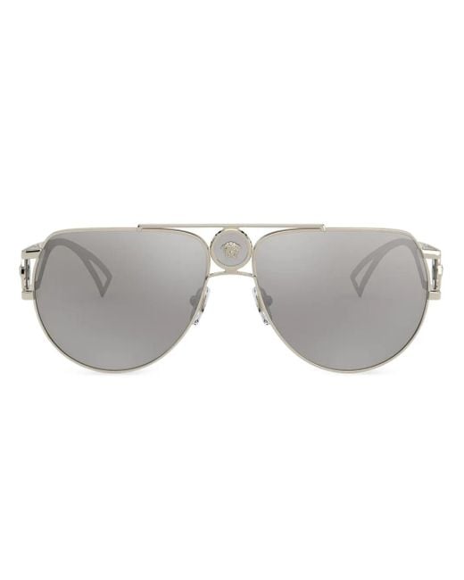 Occhiali Da Sole Medusa Con Montatura Stile Pilota di Versace in Gray da Uomo