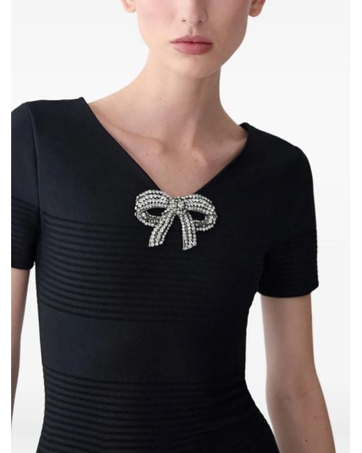 Abito Midi Con Fiocco E Cristalli di Carolina Herrera in Black