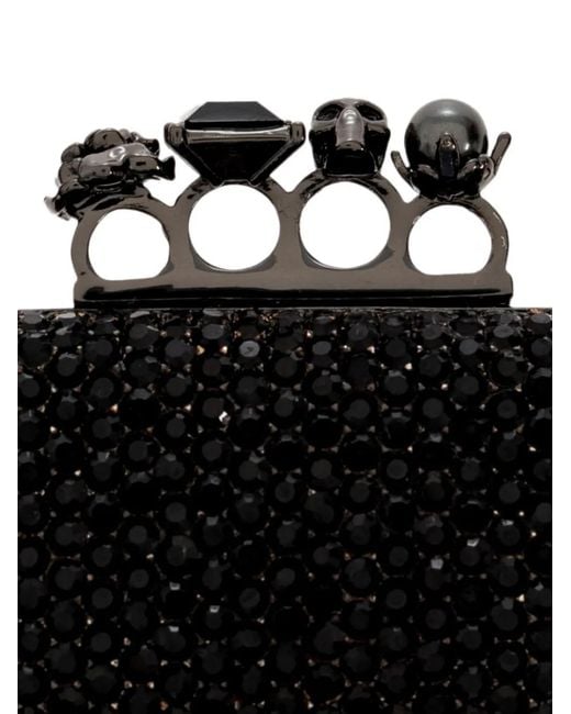 McQueen Black Knuckle Clutch Charm Bag Charm