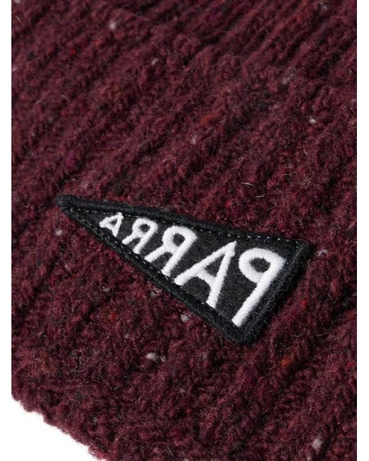 by Parra Red Reverse Flag Knitted Beanie for men