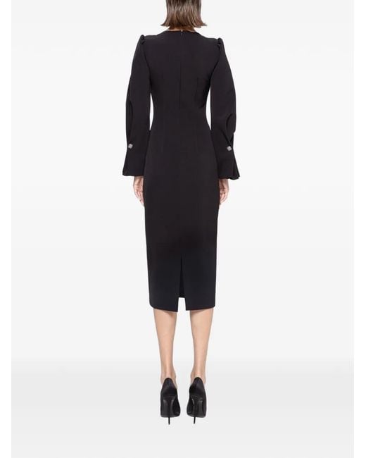 Nissa Black Cady Midi Dress