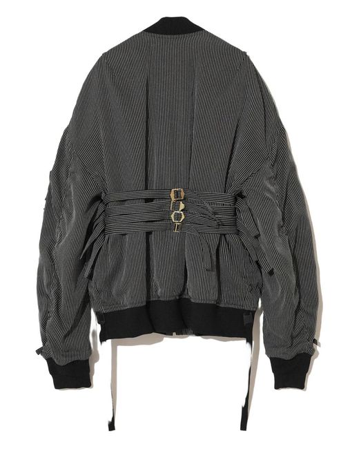 Undercover Black Pinstripe Bomber Jacket