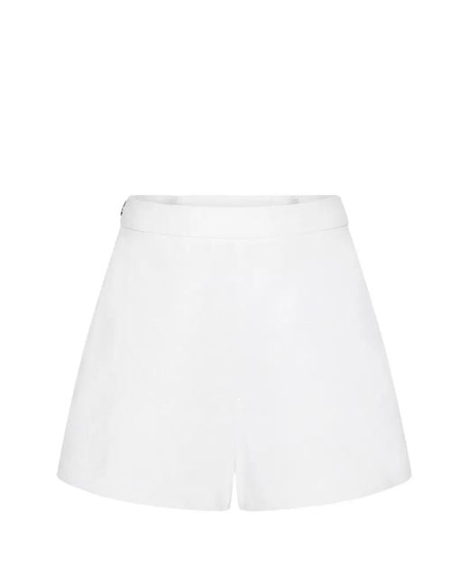 Posse White Perri Button-Fastening Shorts