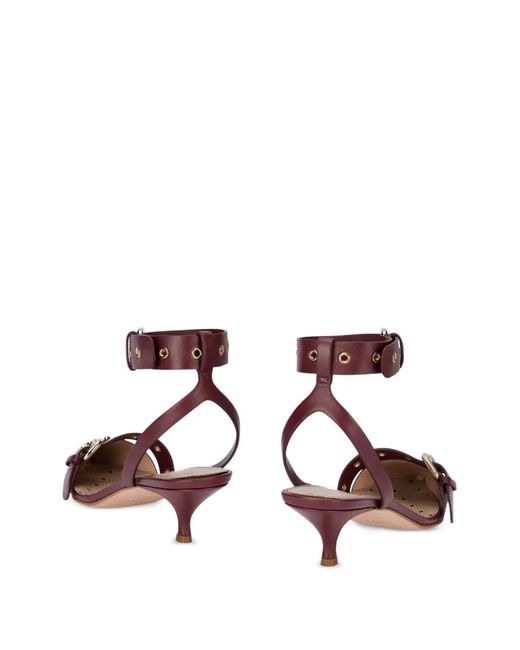 Red(v) Pink Studded Buckle Pumps