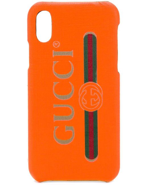 Gucci Orange Logo Print Iphone X Case