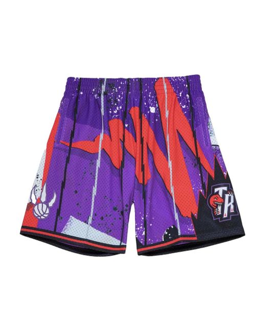 Shorts Da Basket Hyper Hoops "Nba Toronto Raptors 1998" di Mitchell & Ness in Purple da Uomo