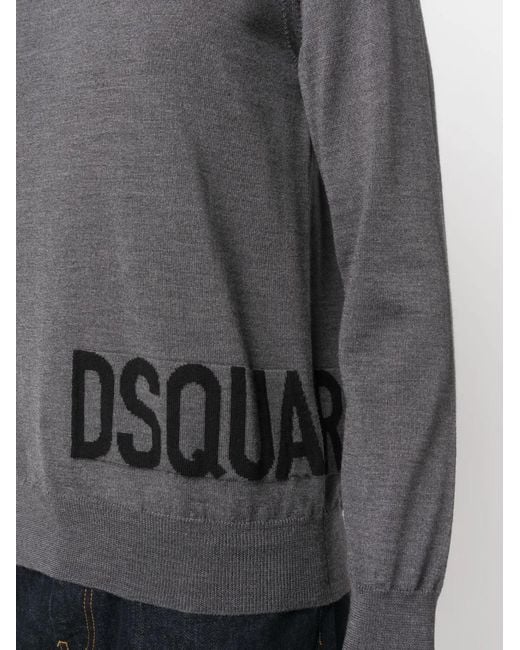 DSquared² Gray Wool Sweater for men