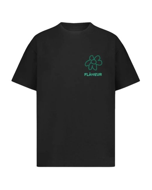 flâneur T-Shirt Mit Grafischem Print in Black für Herren