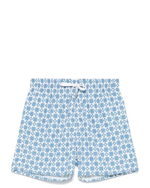メンズ Sandro Square Cross トランクス水着 Blue