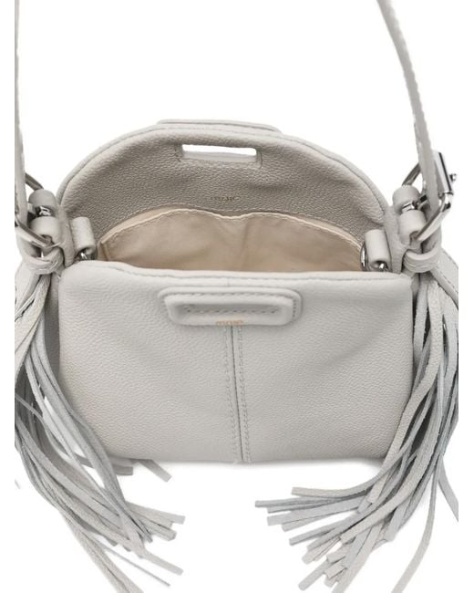 Maje White Miss M Micro Grainy Mini Bag