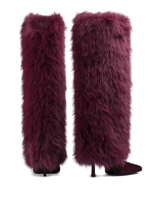 Le Silla Purple 110Mm Andy Suede Cuffed Boots