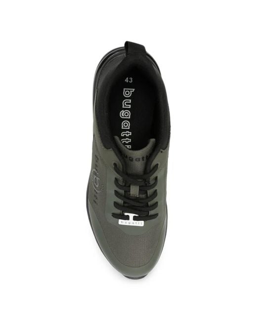 Bugatti Green Logo-Print Panelled Sneakers for men