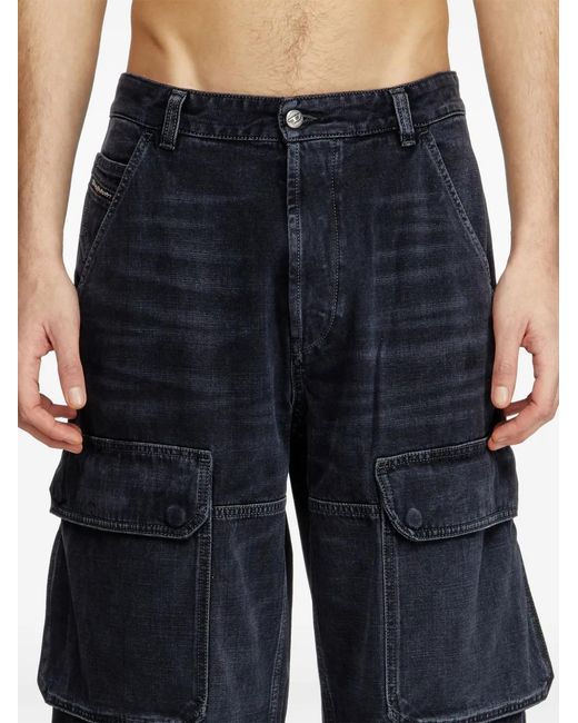 DIESEL Blue Relaxed-Fit Cargo Jeans for men