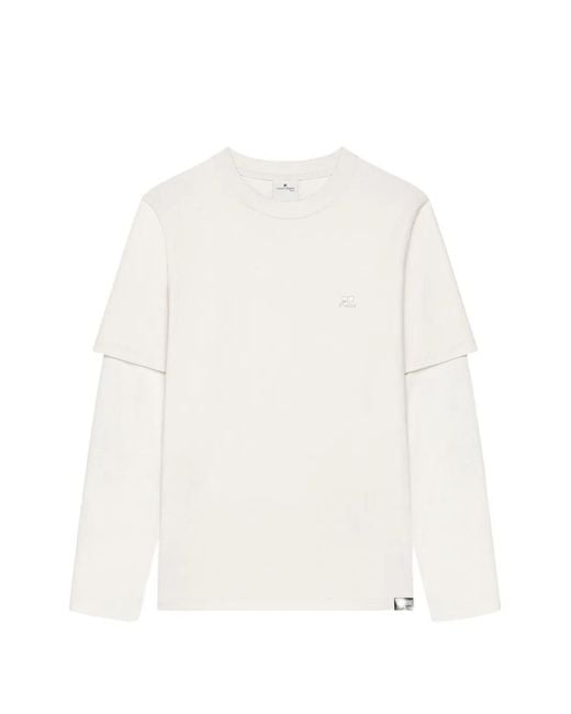 Courreges White Double-Sleeve T-Shirt for men