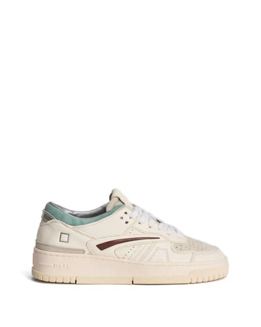 Date White Perforated Leather Sneakers