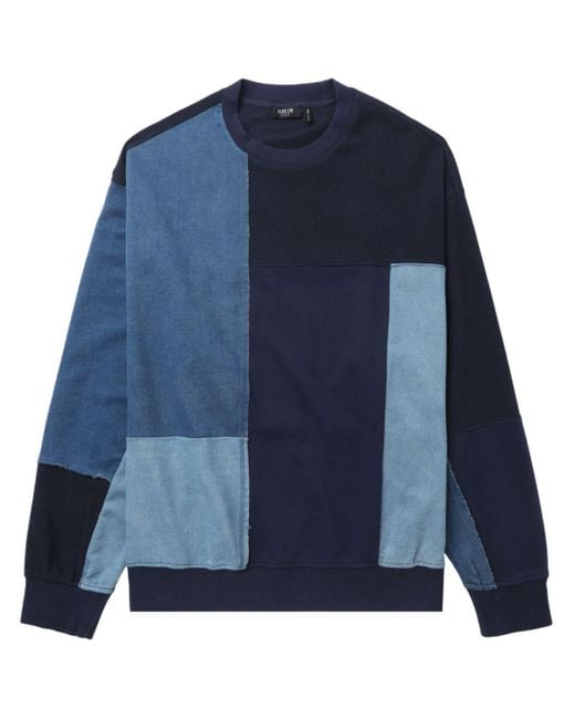 Sweat en coton à design patchwork FIVE CM pour homme en coloris Blue
