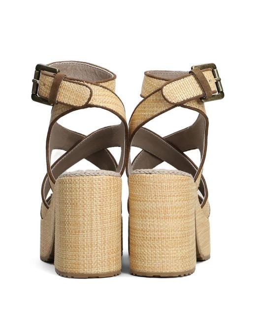Mou Metallic 100Mm Raffia Platform Sandals
