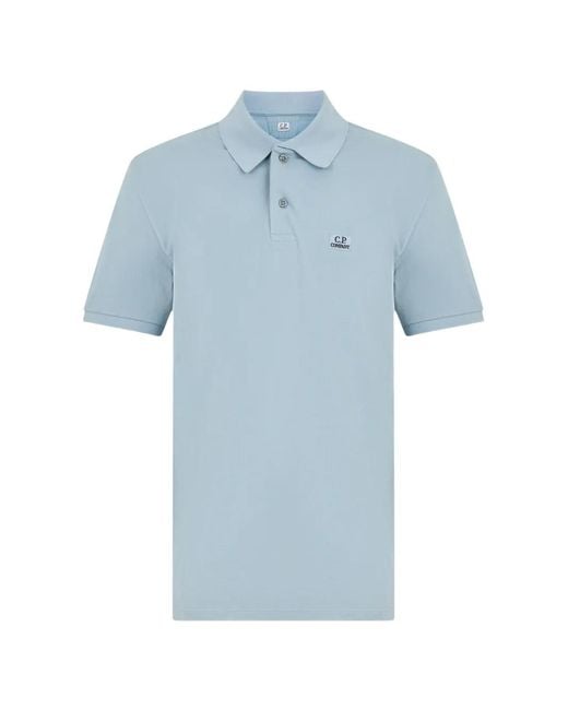 C P Company Blue Short-Sleeve Polo Shirt for men