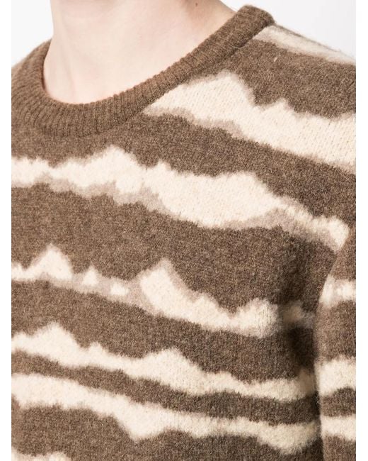 Nanushka Gray Abstract Stripe Jumper for men