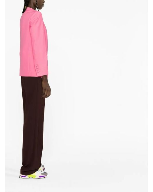 Palm Angels Pink Cotton Single-Breasted Blazer Jacket