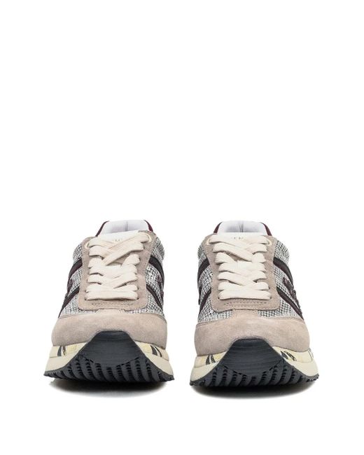 Premiata Gray Sequin-Embellished Low-Top Sneakers