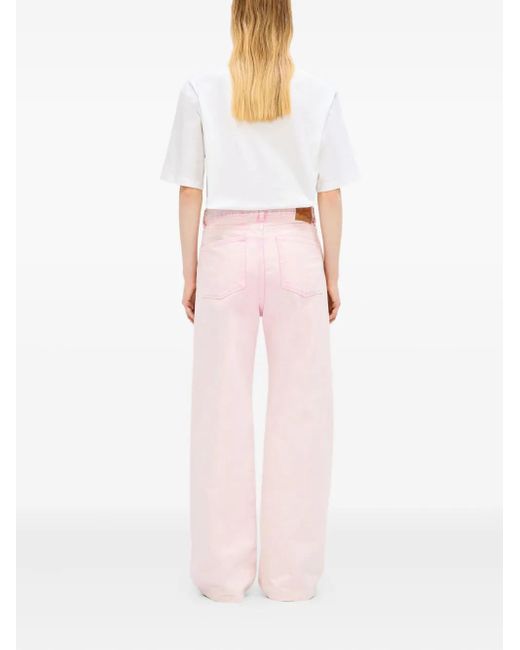 Pantalon À Coupe Ample MSGM en coloris Pink