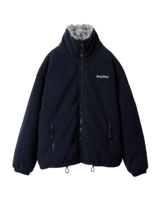 Miu Miu Blue Fleece Down Jacket
