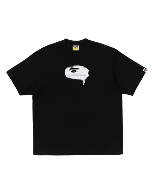 A Bathing Ape Black Logo-Print T-Shirt for men