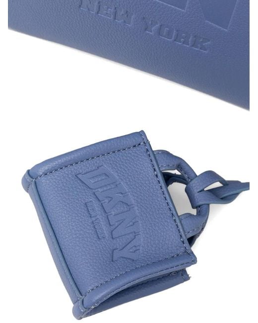 DKNY Blue Logo-Embossed Charm Tote Bag