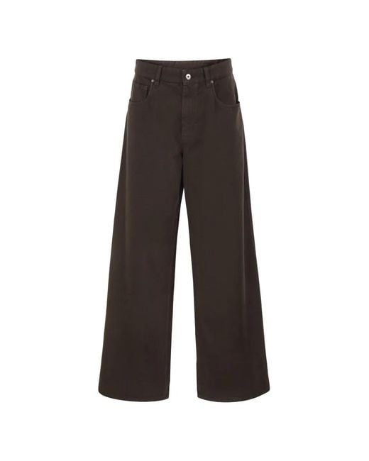 Brunello Cucinelli Black Monile-Embellished Garment-Dyed Jeans