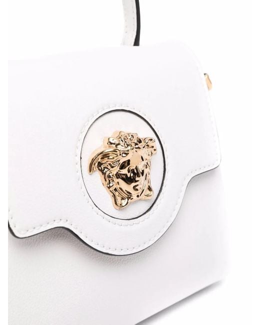 Versace White La Medusa Small Tote Bag