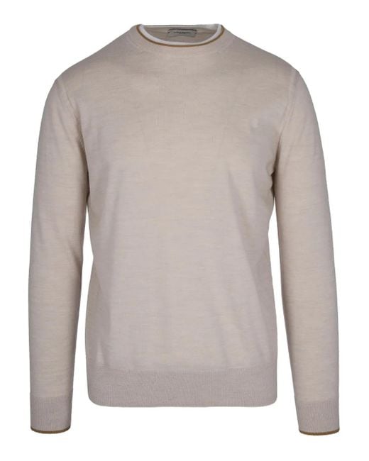 Paolo Pecora Gray Fine-Knit Wool Jumper for men